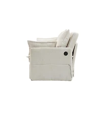 Streamdale Furniture Corduroy Convertible Sleeper Sofa Bed with Usb Ports