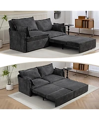 Streamdale Furniture Pull-Out Corduroy Sleeper Sofa Bed w/ Storage & Usb