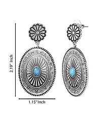 Jessica Simpson Western Round Concho Drop Earrings