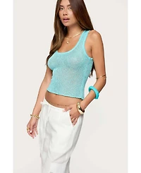 Edikted Women's Eleora Sequin Knit Tank Top