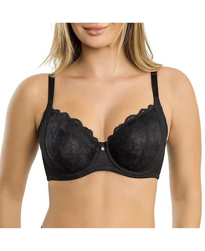 Parfait Women's Luxlacy Unlined Wired Bra, Black, 40H