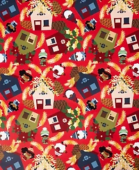 Black Paper Party Gnomie Houses Gift Wrap