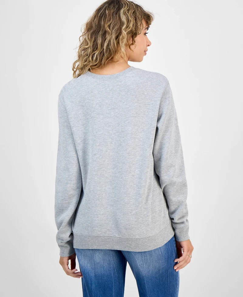 Disney Juniors' Collegiate Mickey Cotton Crewneck Sweatshirt