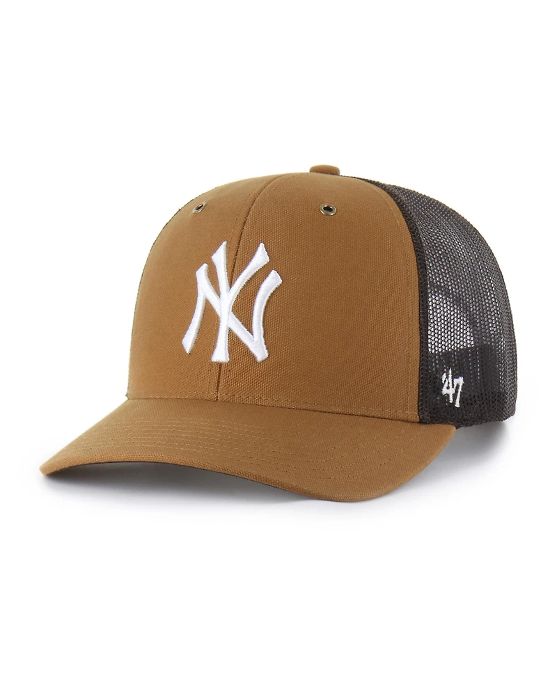 Carhartt X '47 Brand Men's Brown New York Yankees Trucker Adjustable Hat