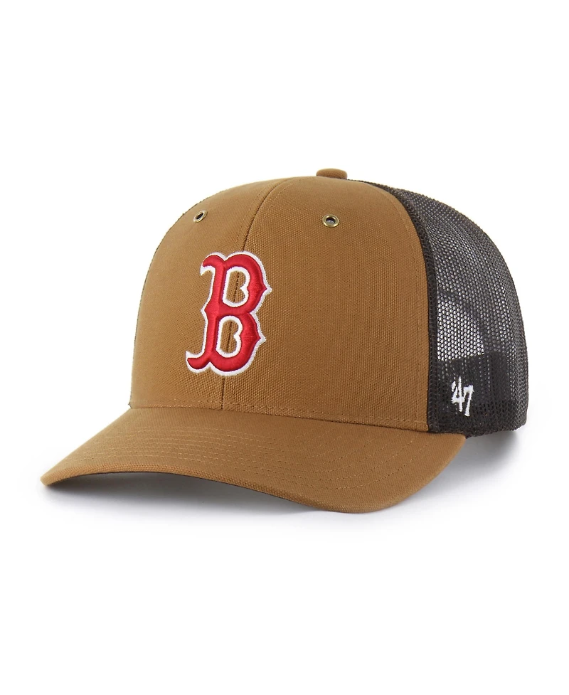 Carhartt X '47 Brand Men's Brown Boston Red Sox Trucker Adjustable Hat