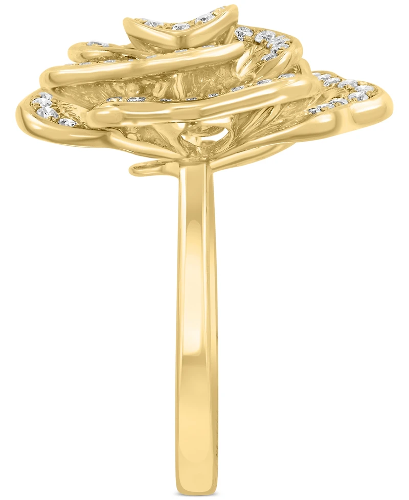 Effy Diamond Rose Flower Statement Ring (5/8 ct. t.w.) in 14k Gold