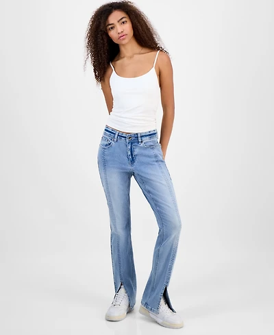 Dollhouse Juniors' Mid-Rise Seamed Bootcut Jeans