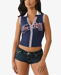 True Religion Women's Sporty Terry Polo Top