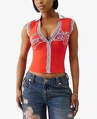 True Religion Women's Sporty Terry Polo Top