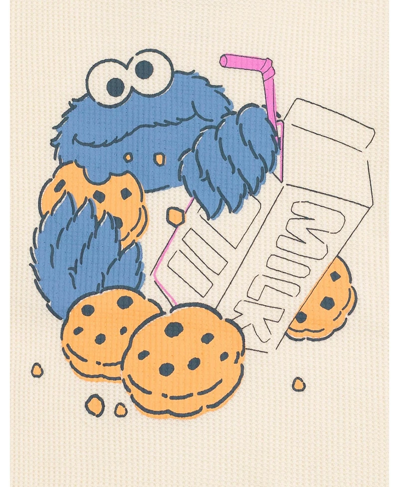 Sesame Street Baby Boys' Cookie Monster Waffle-Knit T-Shirt and Shorts, 2-Piece Set