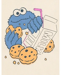 Sesame Street Baby Boys' Cookie Monster Waffle-Knit T-Shirt and Shorts, 2-Piece Set