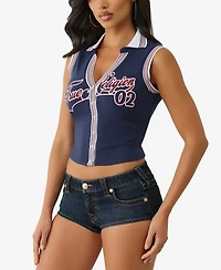 True Religion Women's Sporty Terry Polo Top