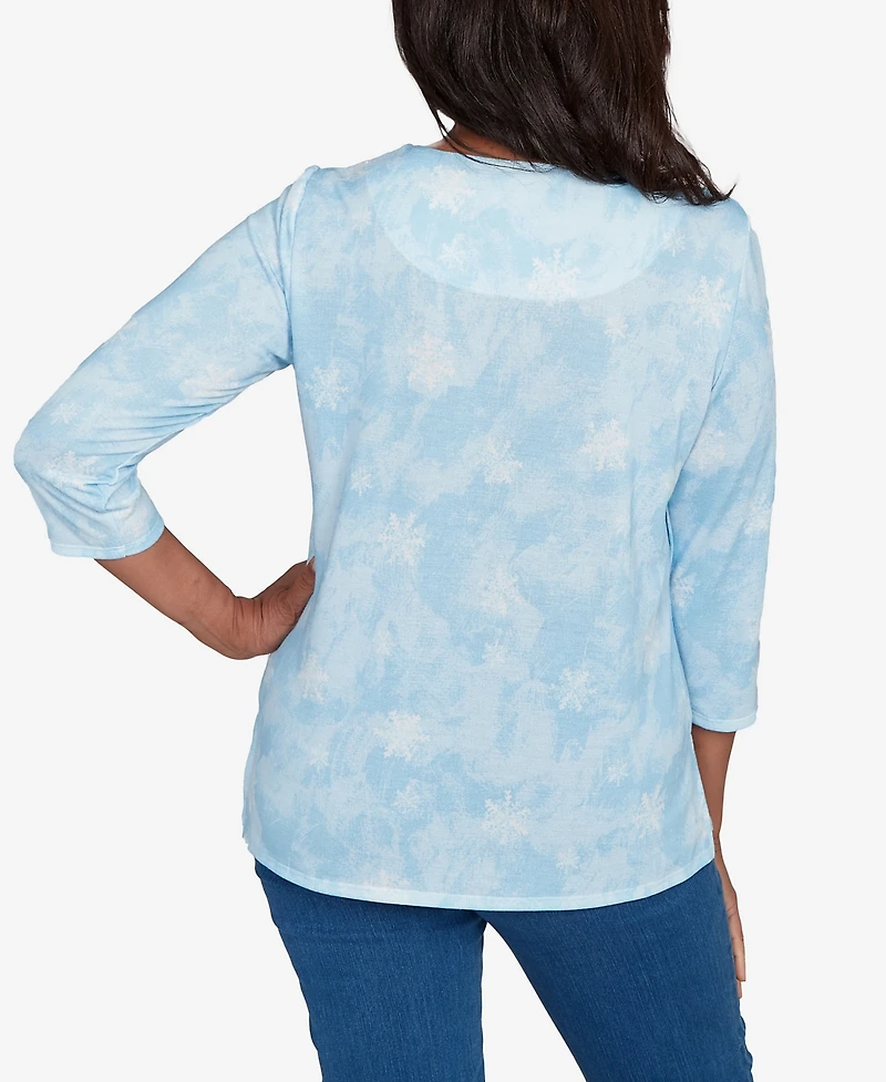 Alfred Dunner Petite Holiday Dog Top