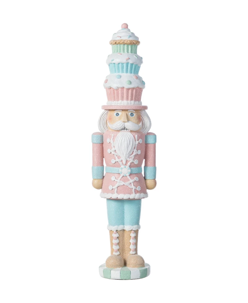 Glitzhome 18.25" Resin Christmas Cupcake Nutcracker
