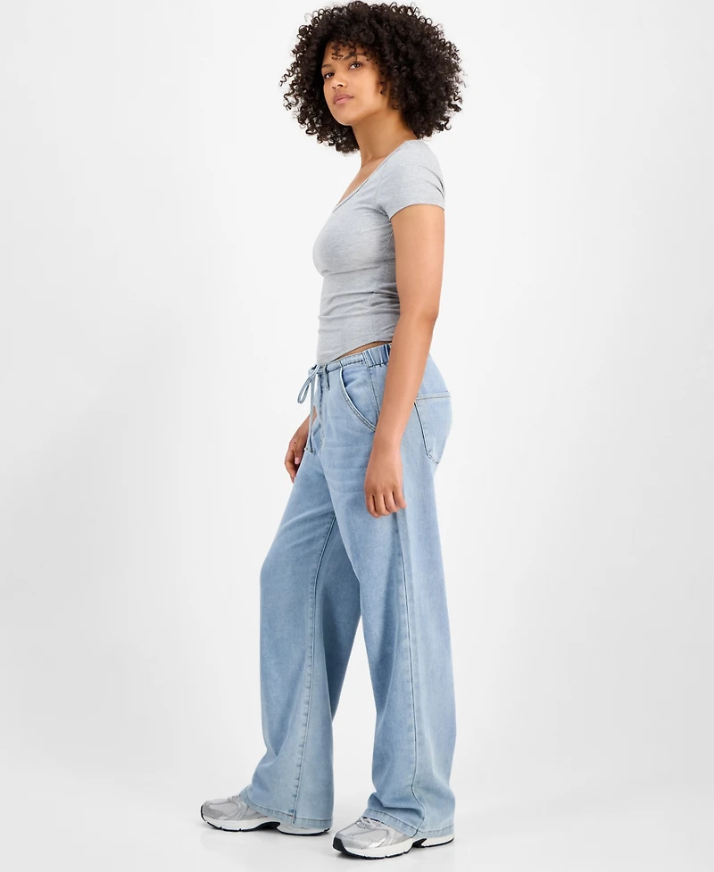 Indigo Rein Juniors' Wide-Leg Lightweight Jeans