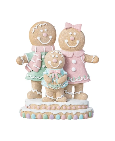 Glitzhome 10.25" Resin Christmas Gingerbread Man Family Figurine