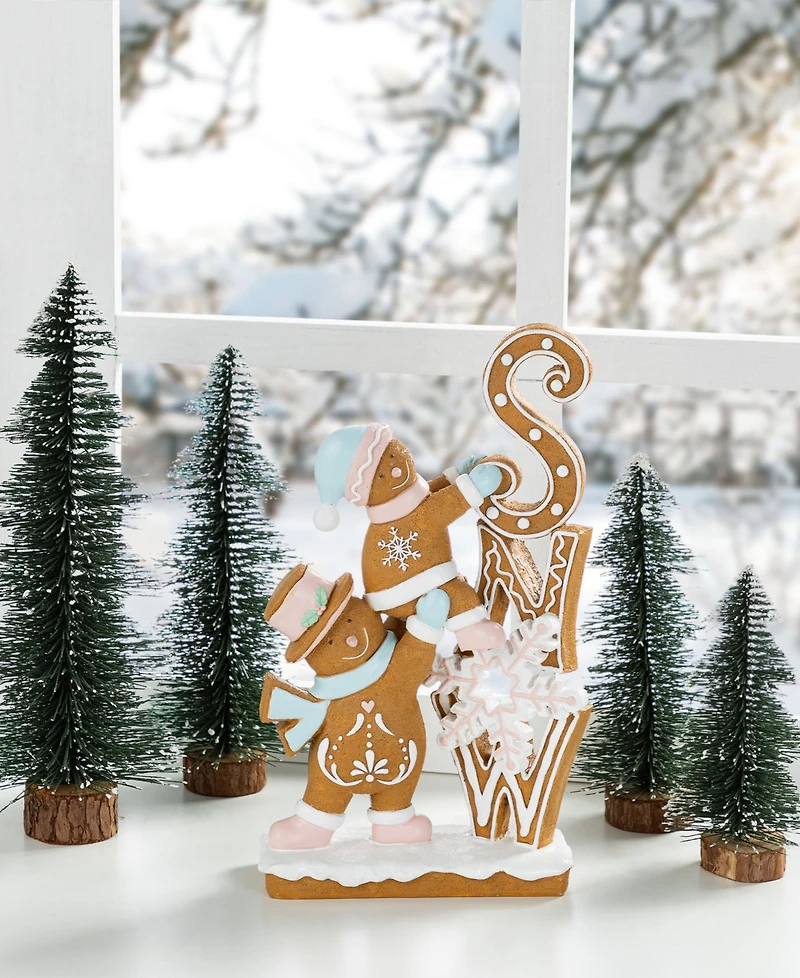 Glitzhome 12.5" Resin Christmas Gingerbread Figurine