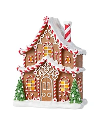 Glitzhome 11.75" Lighted Resin Christmas Village