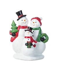 Glitzhome 10.25" Resin Christmas Snowman Family Figurine