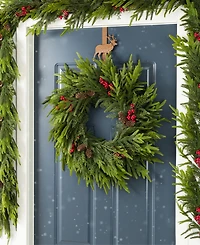Glitzhome 24" Polyethylene Christmas Dripping Wreath