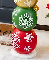 Glitzhome 36.25" Resin Christmas Stacked Ornament Porch Decor
