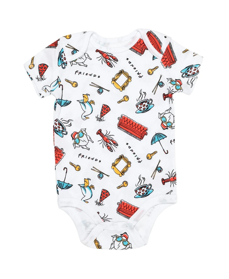 Friends Baby Boys 3 Pack Short Sleeve Bodysuit