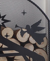 Glitzhome 48" Metal Christmas Mesh Silhouette Nativity Scene Screen