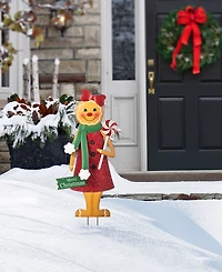 Glitzhome 36" Metal Christmas Gingerbread Man Yard Stake