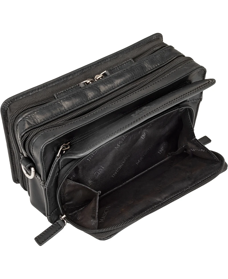 Mancini Men's Buffalo Zippered Organizer Pocket Bag