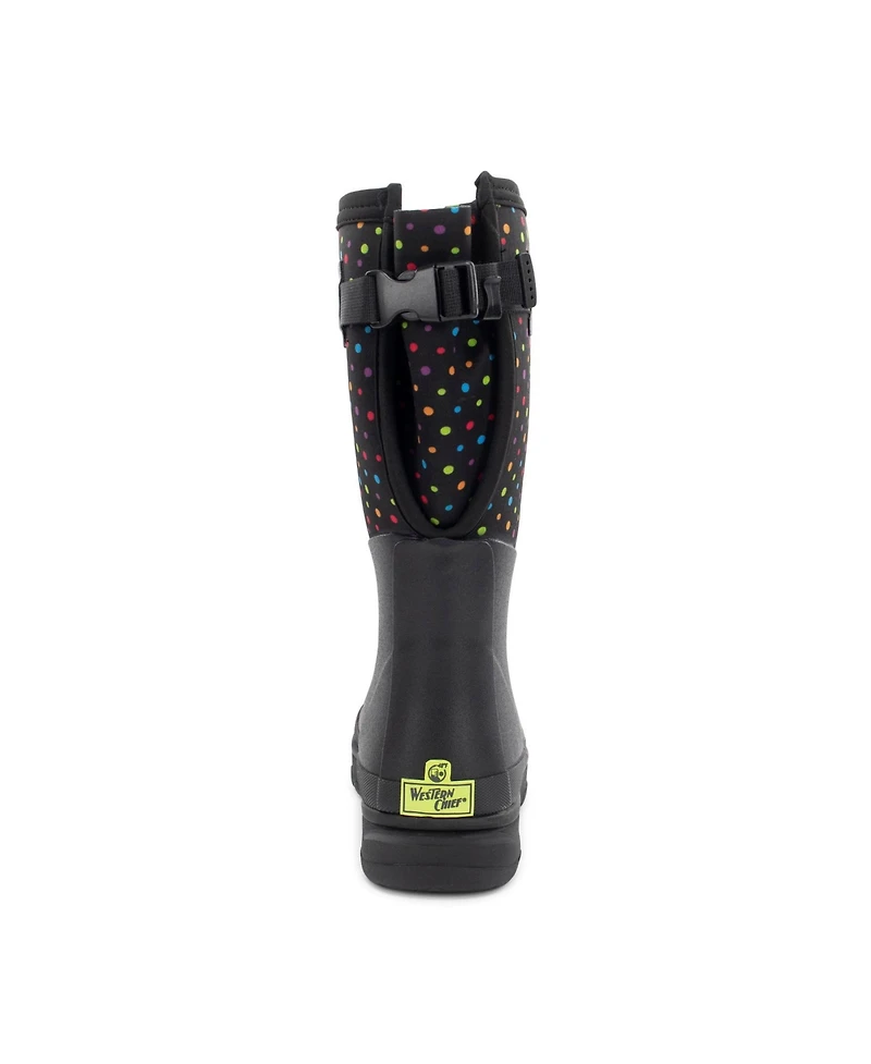 Western Chief Womens Ditsy Dot Faux Fur Neoprene Wide Calf Cold Weather Boot