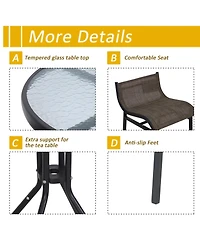 Outsunny 3 Piece Bar Height Outdoor Bistro Set for 2,