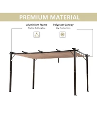 Outsunny 10' x 13' Pergola with Retractable Shade Canopy, Aluminum
