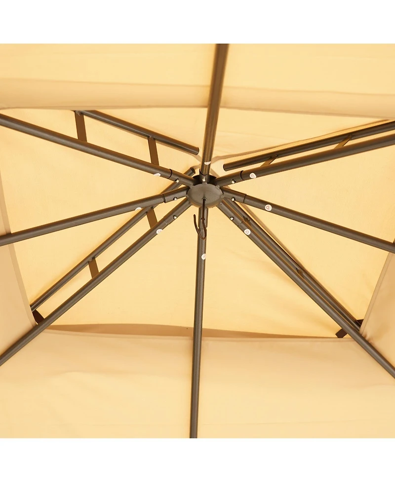 Outsunny 10' x 12' Steel Fabric Outdoor Patio Gazebo Vented Roof w/Mesh Sidewall