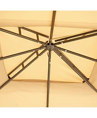 Outsunny 10' x 12' Steel Fabric Outdoor Patio Gazebo Vented Roof w/Mesh Sidewall