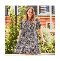 Estelle Plus Size Abstract Spot Shirt Dress
