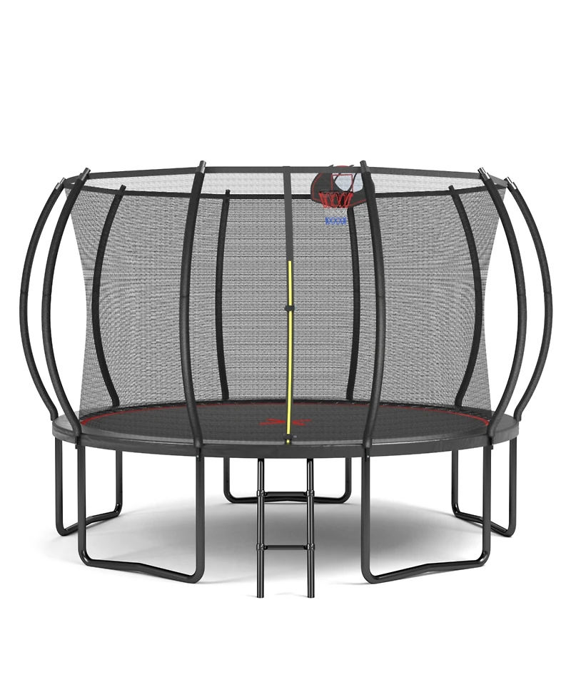 Streamdale Furniture 12FT trampoline Pumpkin- ladder-Black Red