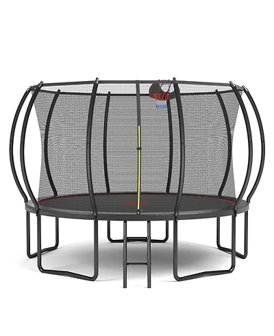 Streamdale Furniture 12FT trampoline Pumpkin- ladder-Black Red