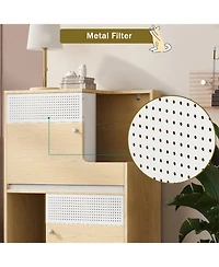 Streamdale Furniture Furniture Style Multi-use Cat litter box house With 2 flip-down door