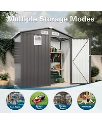 Streamdale Furniture 6X3.5FT Metal Outdoor Storage Shed Gray