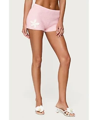 Edikted Women's Tahna Flower Crochet Shorts