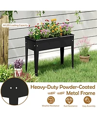 Raised Garden Bed Elevated Metal Planter Box with Legs Drainage Holes Gardening Box