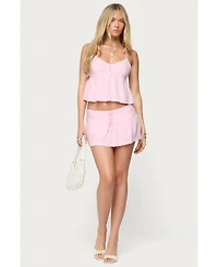Edikted Women's Selene Lacey Mini Skort