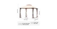 Slickblue Outdoor Gazebo with Durable Metal Frame and Full Mosquito Netting – Fits 6 to 8 People for Patio or Garden Use