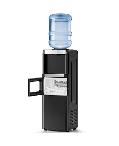 Cowsar Water Cooler Dispenser with Ice Maker for 2, 3 or 5 Gallon Bottles, 33Lbs Daily Ice Making, Child Safety Lock and Energy-Saving Design for Home