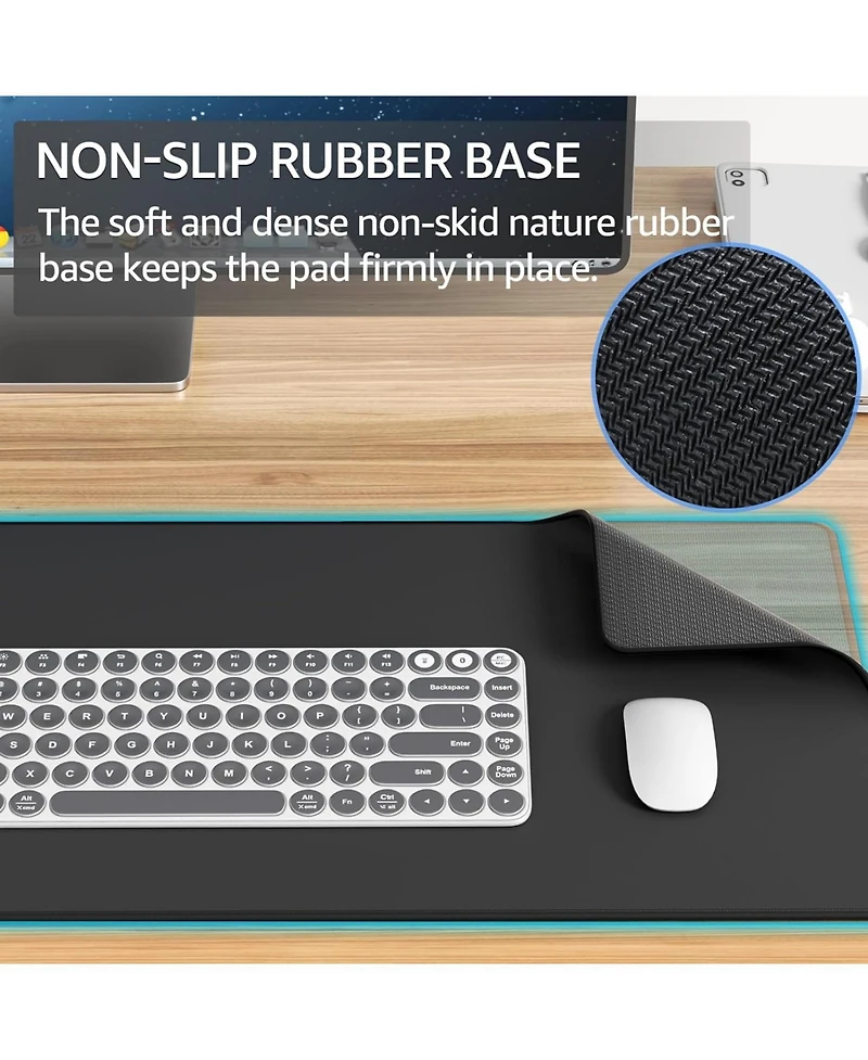 memzuoix Large Gaming Mouse Pad Extended Mousepad with Micro-Weave Cloth, Non-Slip Base, Water Resist Keyboard for Office Home, 31.5x15.7in