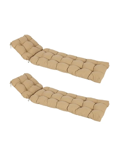 Aoodor 76" x 22" x 5.1" Polyester Tufted Chaise Lounge Cushion, Water-Resistant & Fade-Resistant Cushion for Outdoor Wicker Chaise Loun