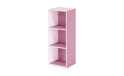 Homlux 3-Tier Open Shelf Bookcase,Modern Organizer,White/Pink