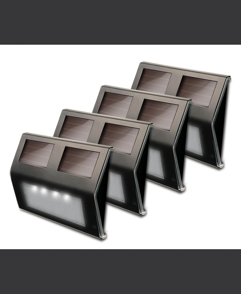 Maxsa Innovations Solar Metal Led Deck Light - Stainless Steel Finish 4 Lights