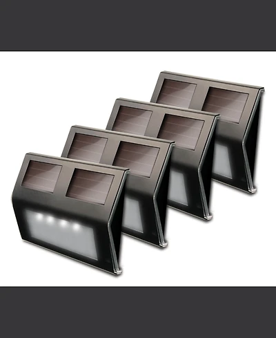 Maxsa Innovations Solar Metal Led Deck Light - Stainless Steel Finish 4 Lights