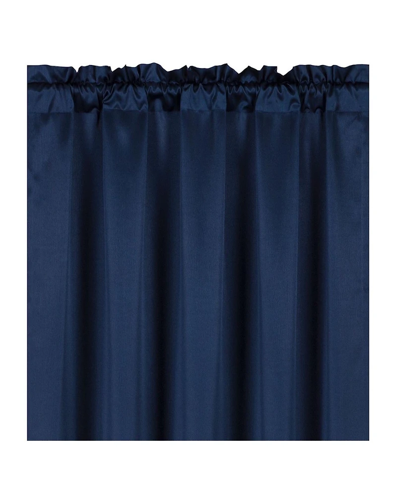 Kate Aurora Ultra Lux Faux Silk Regency Crinkle Rod Pocket Semi Sheer Single Curtain Panel - 52 in. W x 84 in. L, Navy